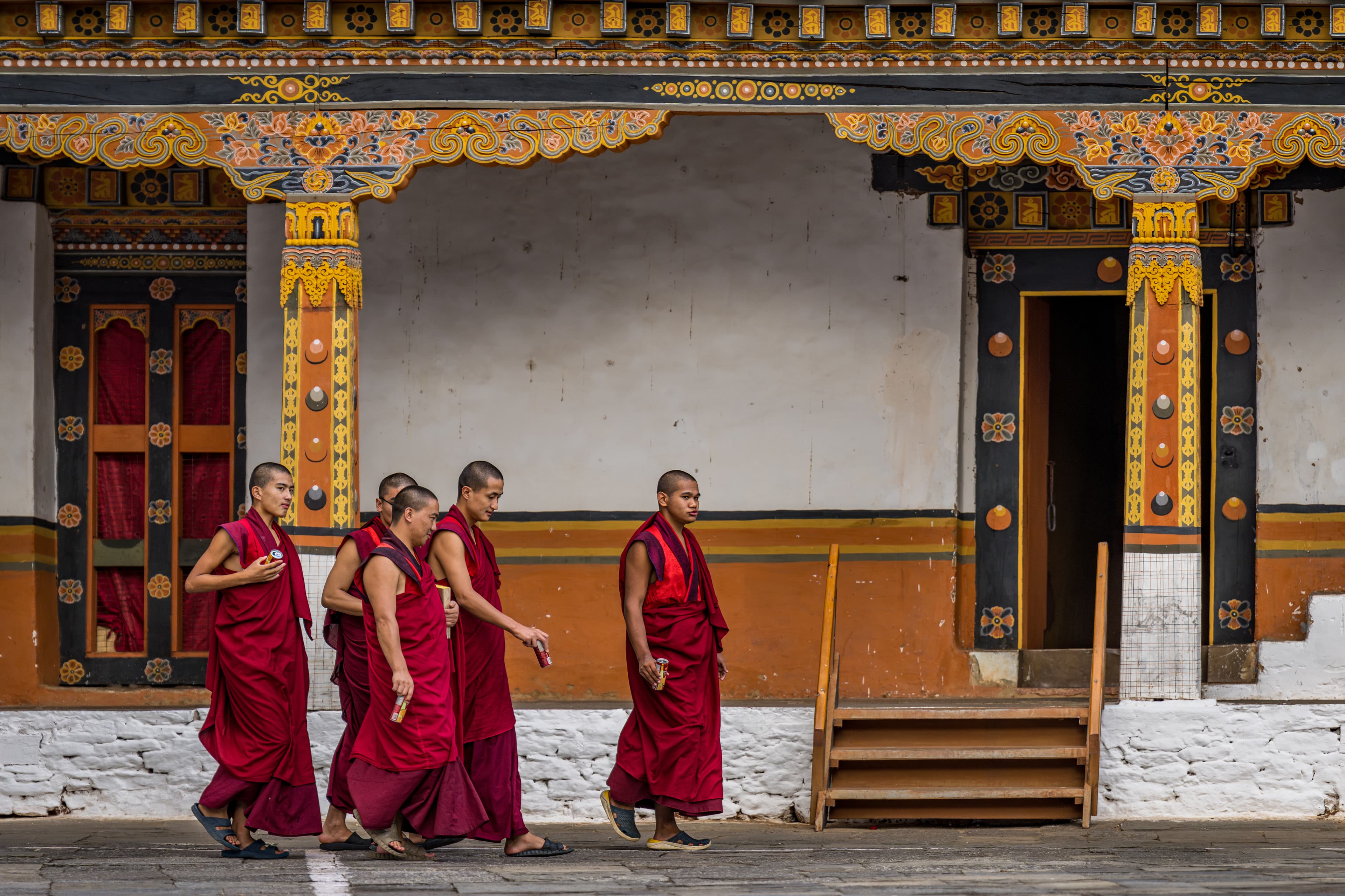 Punakha Dzong at the confluence, festival preparations